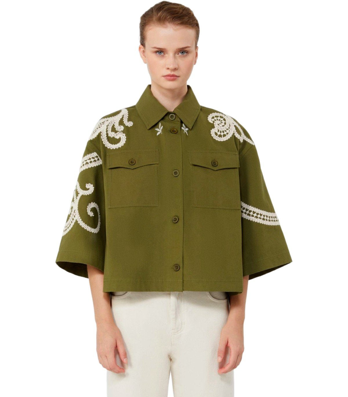 MAX MARA WEEKEND COMO GREEN SHIRT JACKET