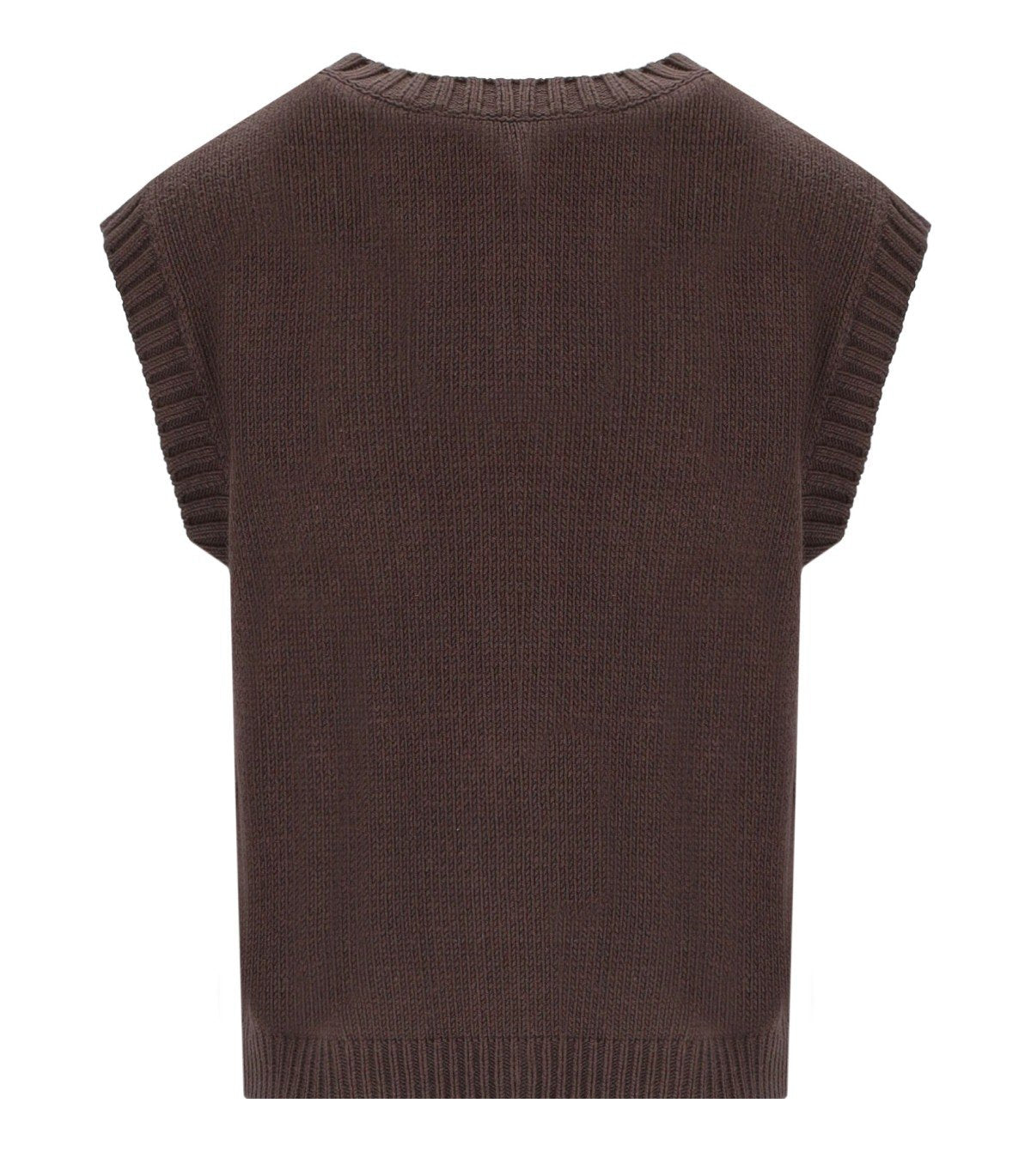 MAX MARA WEEKEND CAPRARA BROWN KNITTED VEST
