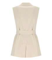 CHALECO CON CINTURÓN FIORE MARFIL MAX MARA WEEKEND