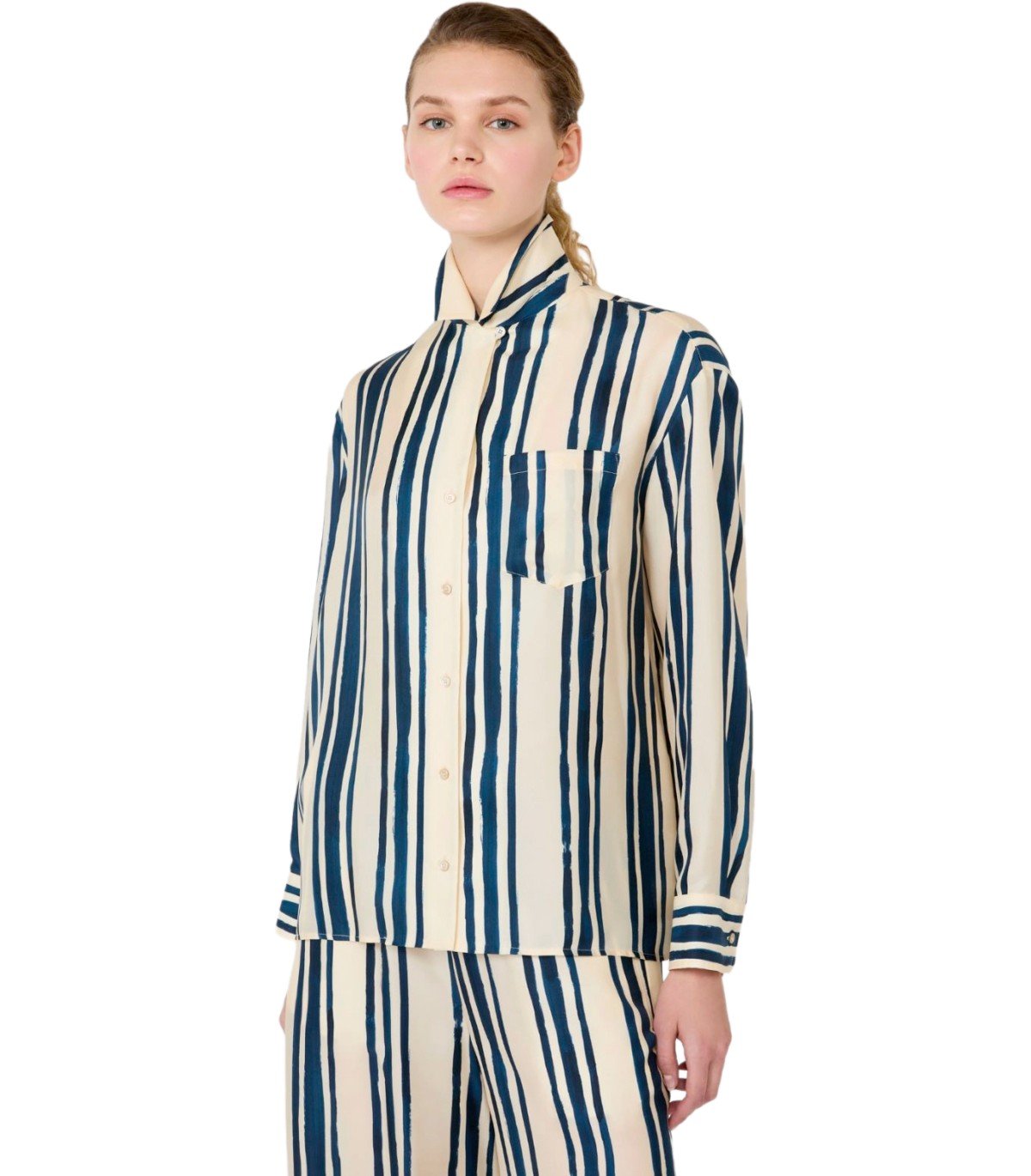 CAMICIA CORONA A RIGHE BLU BIANCO MAX MARA WEEKEND