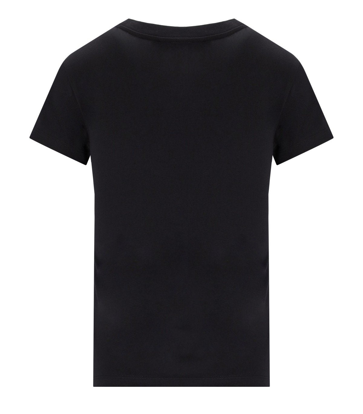 GANNI BABY FIT CROCHET ANTHRACITE GREY T-SHIRT