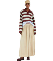 MAX MARA WEEKEND BLEU SABBIA PLEATED SKIRT
