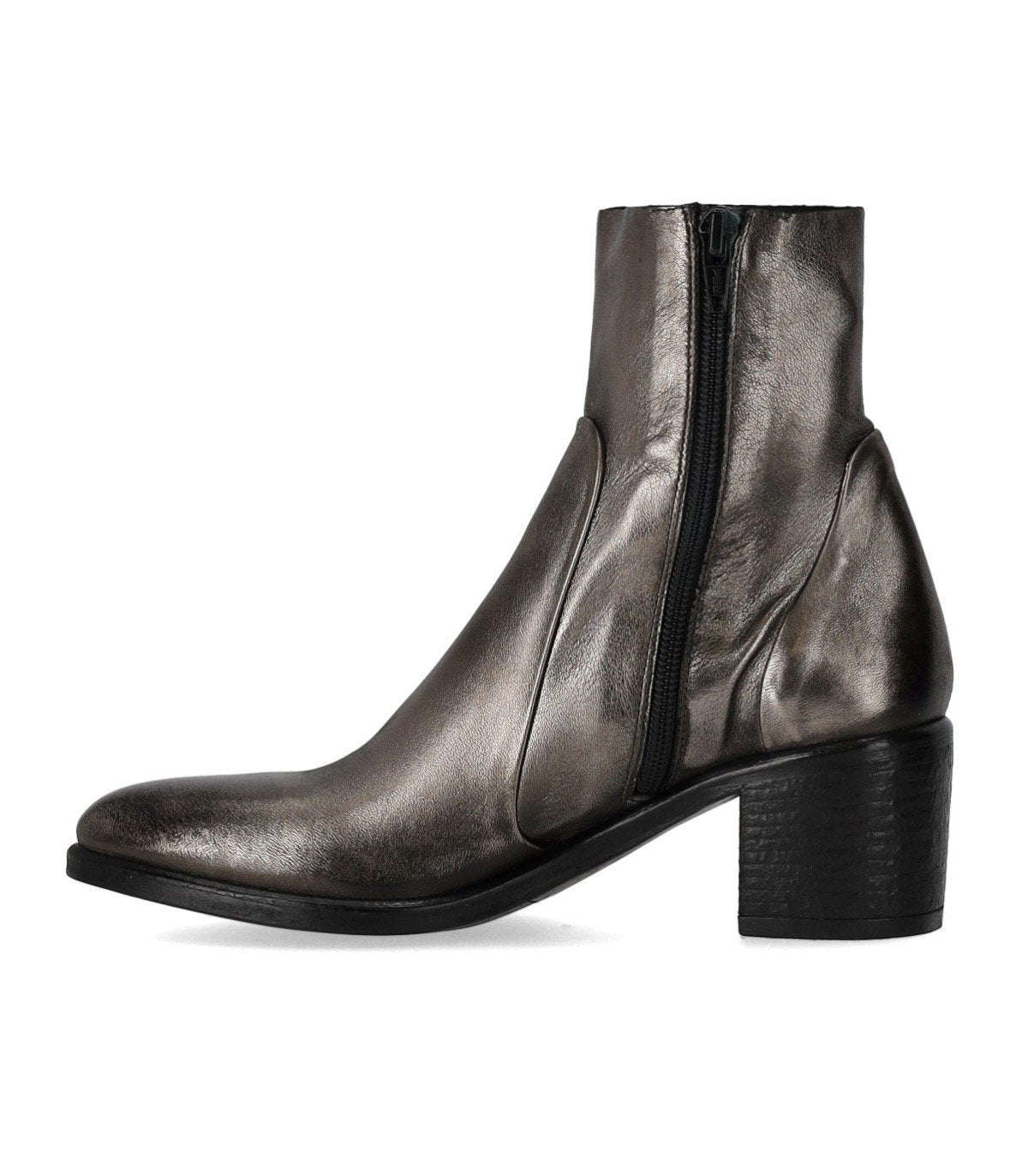 STRATEGIA GREY HEELED ANKLE BOOT 