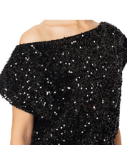 ELISABETTA FRANCHI BLACK JUMPSUIT WITH SEQUINS
