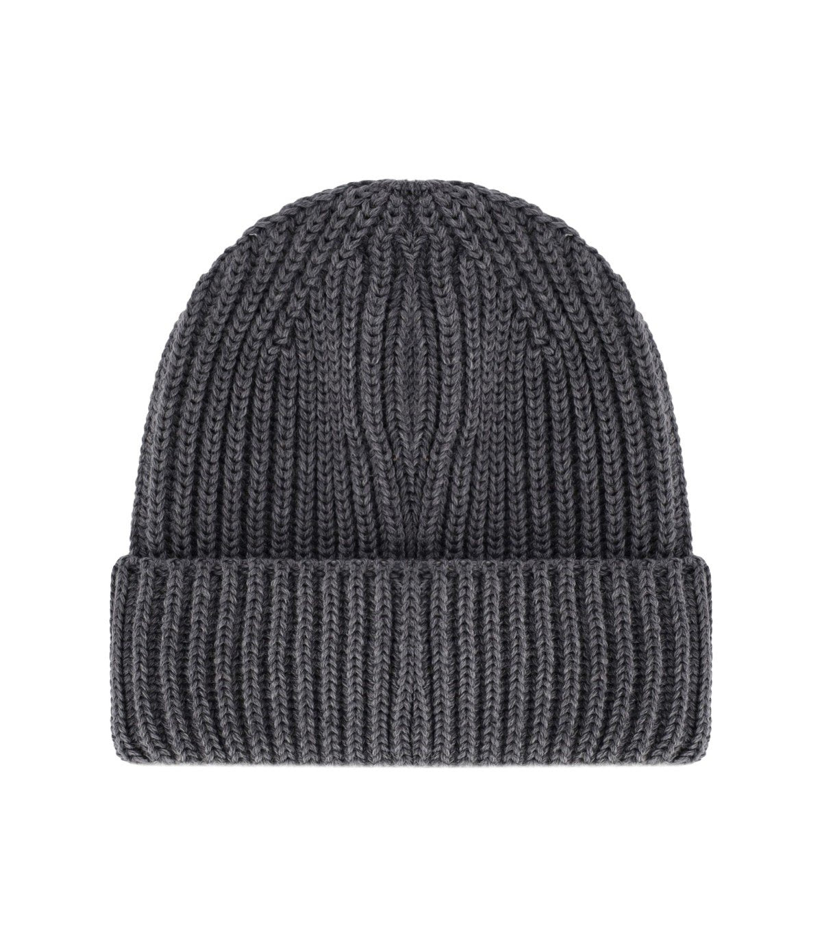 EMPORIO ARMANI DARK GREY RIBBED BEANIE