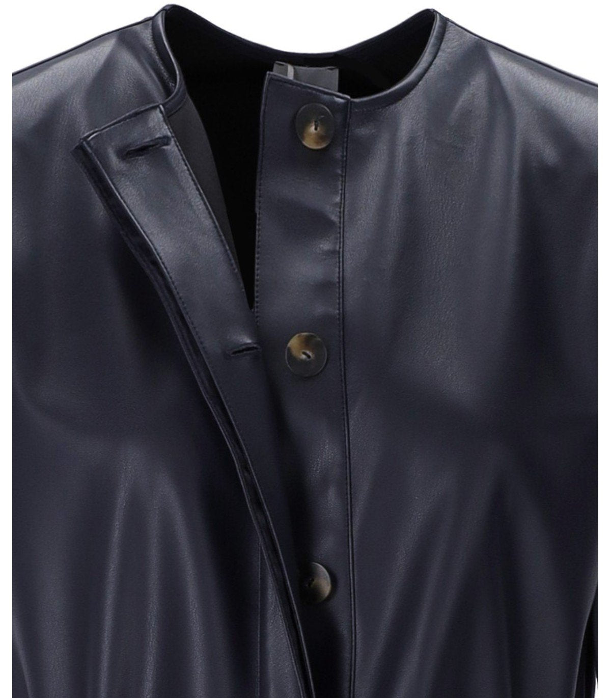 MM MAX MARA TOLONE BLUE LEATHER EFFECT VEST