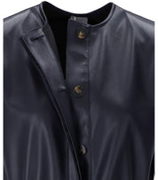 MM MAX MARA TOLONE BLUE LEATHER EFFECT VEST