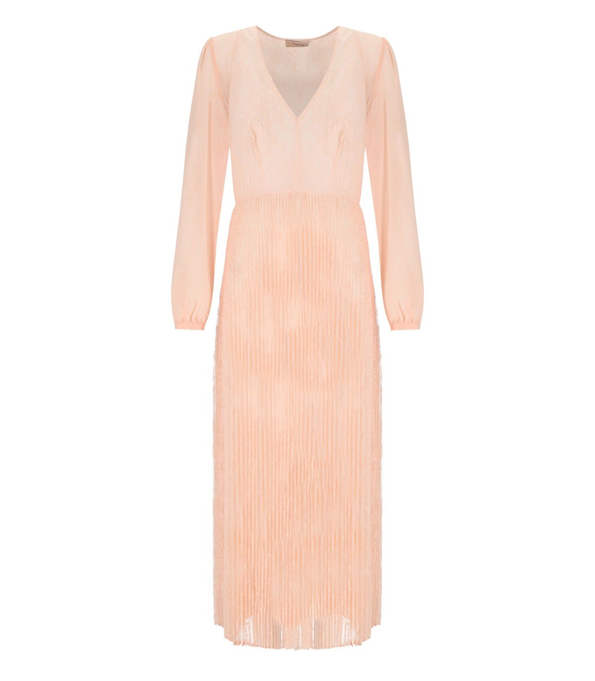 TWINSET ROSA LANGES KLEID AUS SPITZE