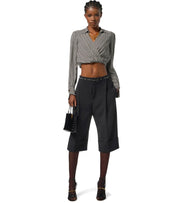 ELISABETTA FRANCHI BLACK BERMUDA SHORTS