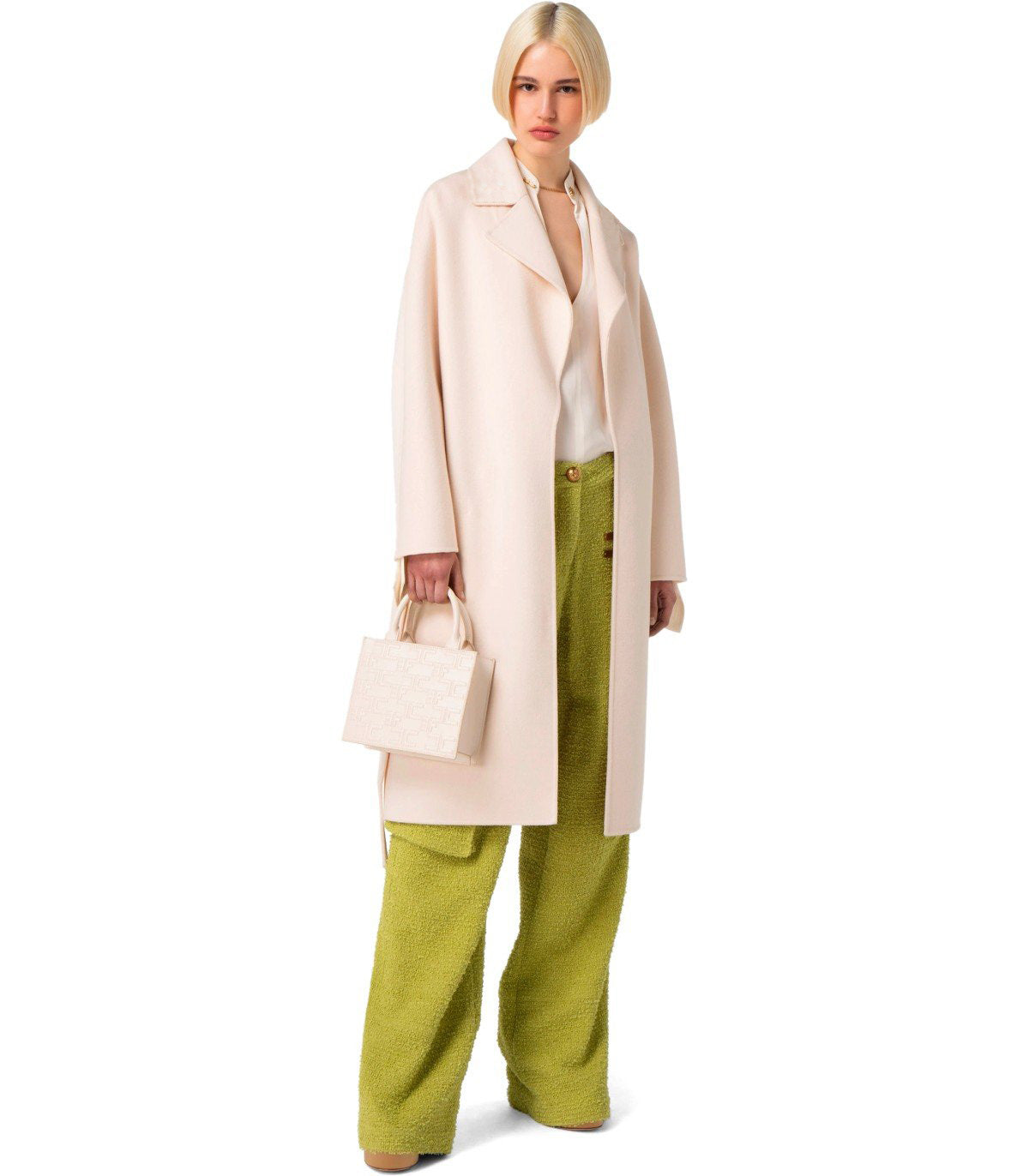 ELISABETTA FRANCHI BUTTER BELTED COAT