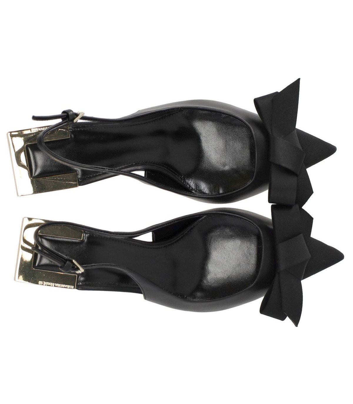 ELISABETTA FRANCHI BLACK SLINGBACK PUMP WITH BOW