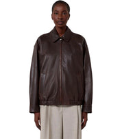 MAX MARA WEEKEND COSE BRAUNER LEDERJACKE