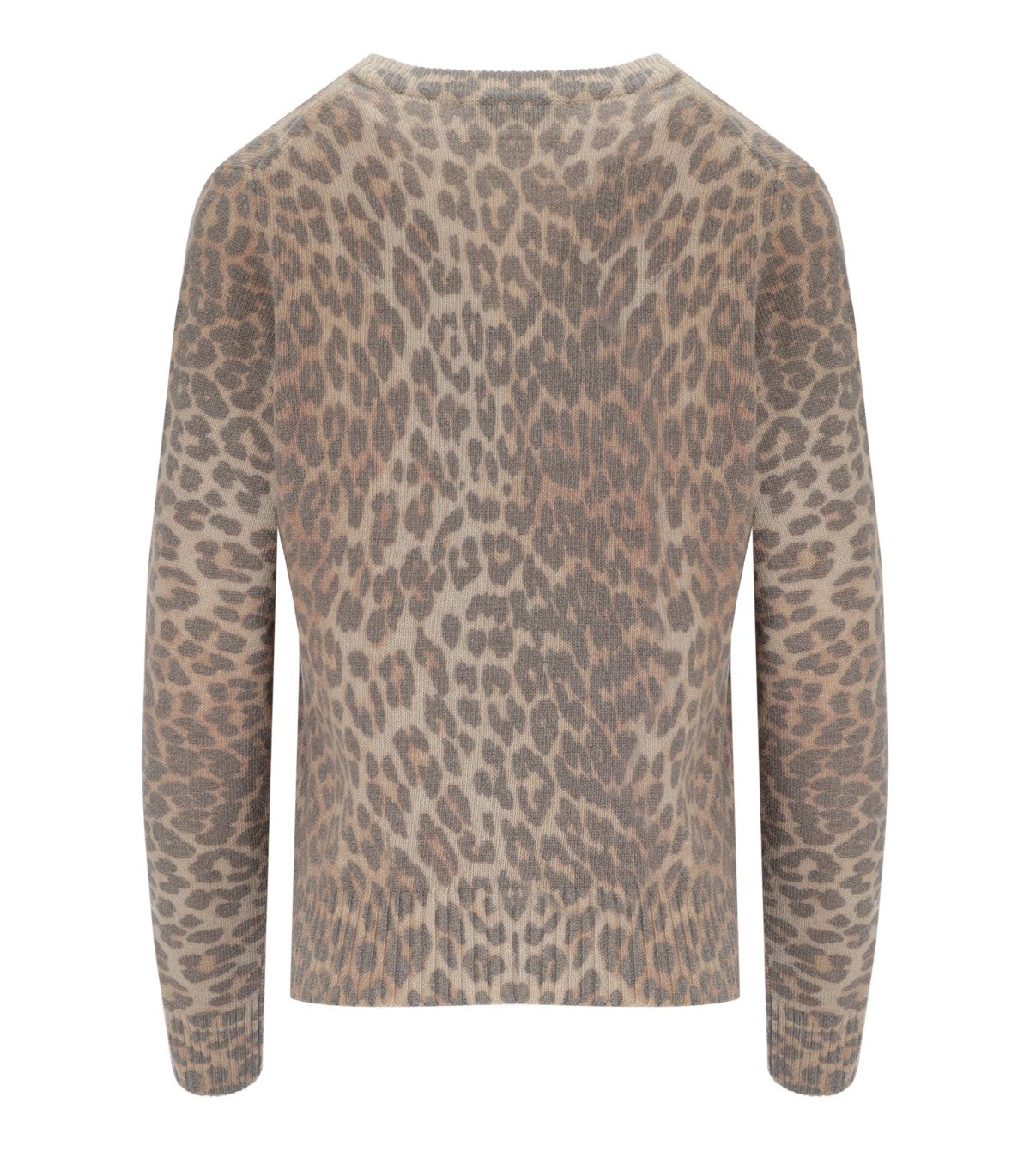 GANNI RUNDHALS-PULLOVER MIT ANIMALIER-MUSTER