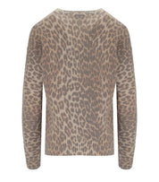 GANNI RUNDHALS-PULLOVER MIT ANIMALIER-MUSTER
