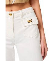JEANS IN COTONE AVORIO ELISABETTA FRANCHI