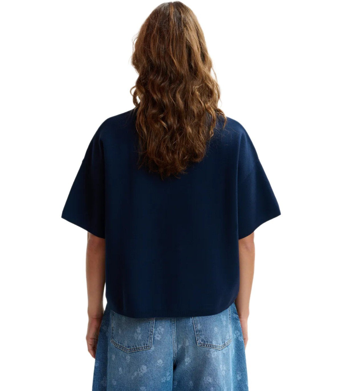 ESSENTIEL ANTWERP JUMBLE NAVY BLUE POLO SHIRT