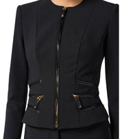 ELISBETTA FRANCHI BLACK ZIPPED JACKET