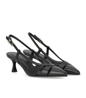 SERGIO LEVANTESI EDDA BLACK SLINGBACK PUMPS
