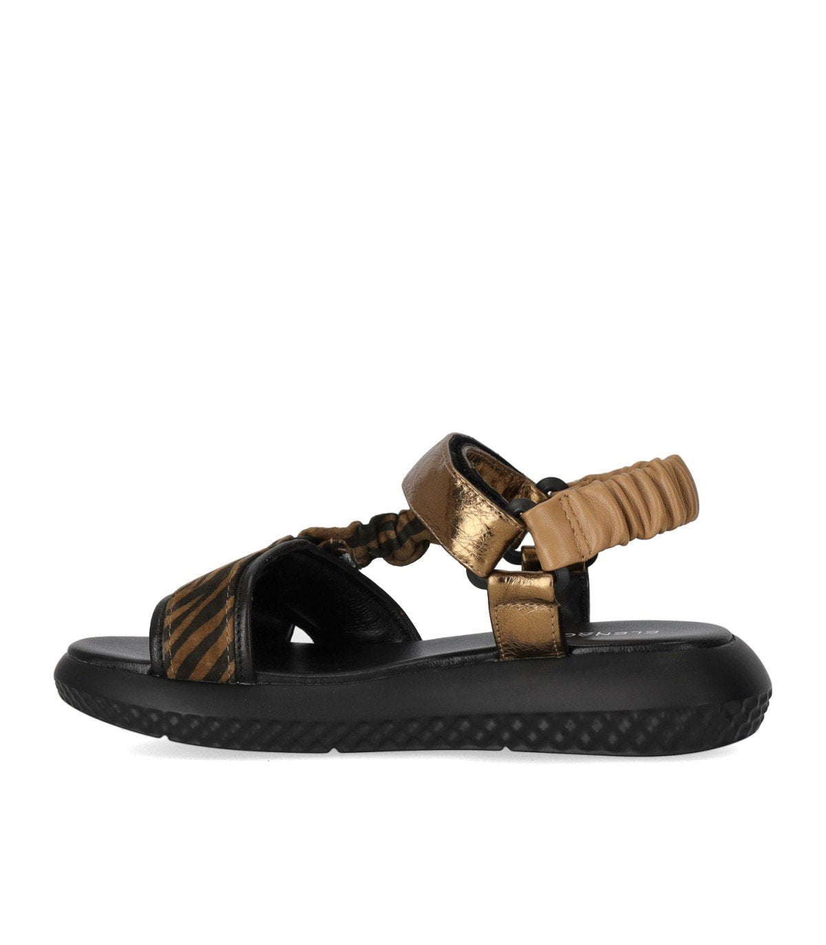 ELENA IACHI BROWN ZEBRA SANDAL