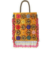 KURT GEIGER BEADED YELLOW HANDBAG