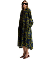 ESSENTIEL ANTWERP JEA GREEN AND BLUE SHIRT DRESS