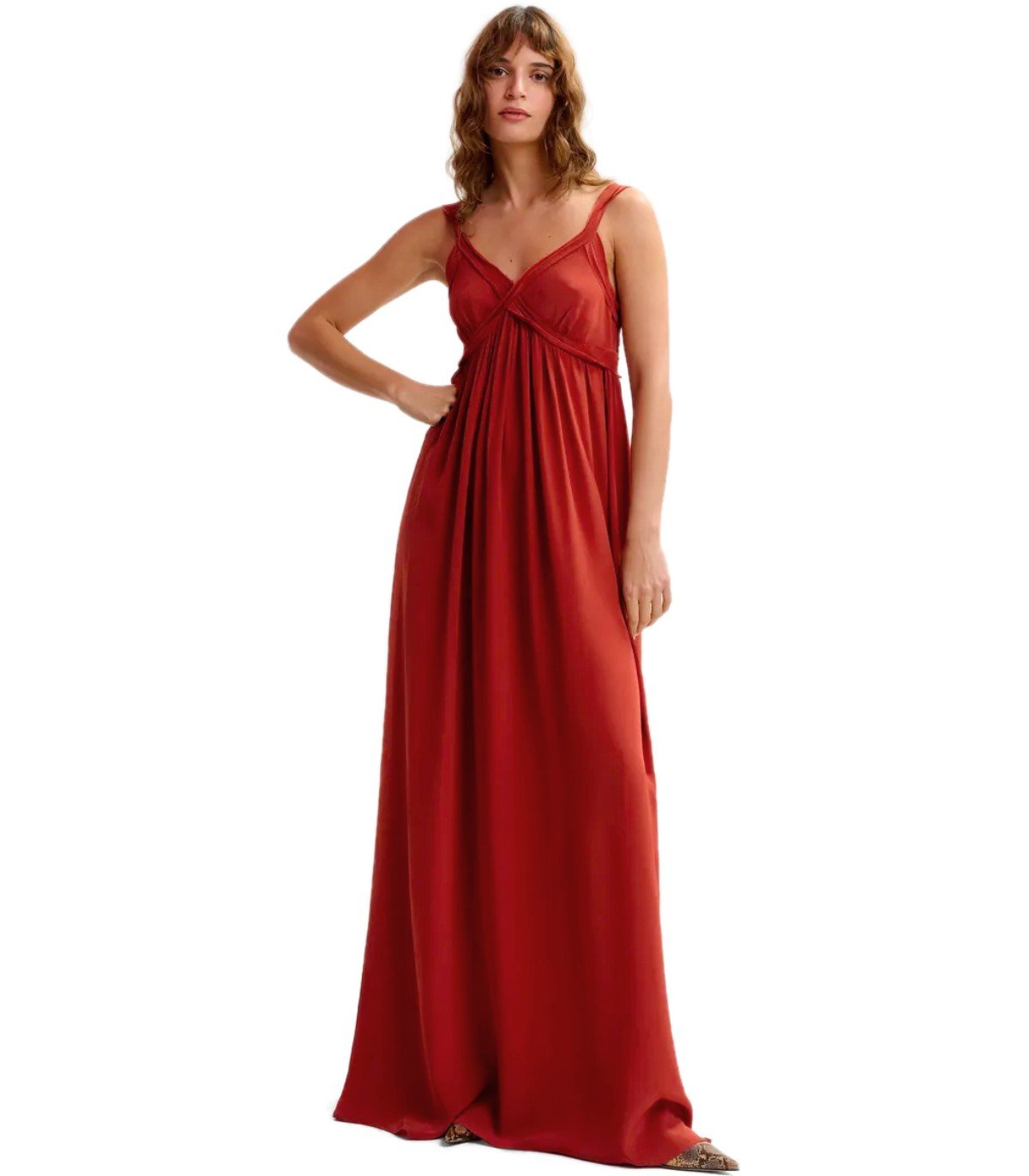 essentiel antwerp red dress Essentiel Antwerp- Hillary Voluminous Ruffle Top