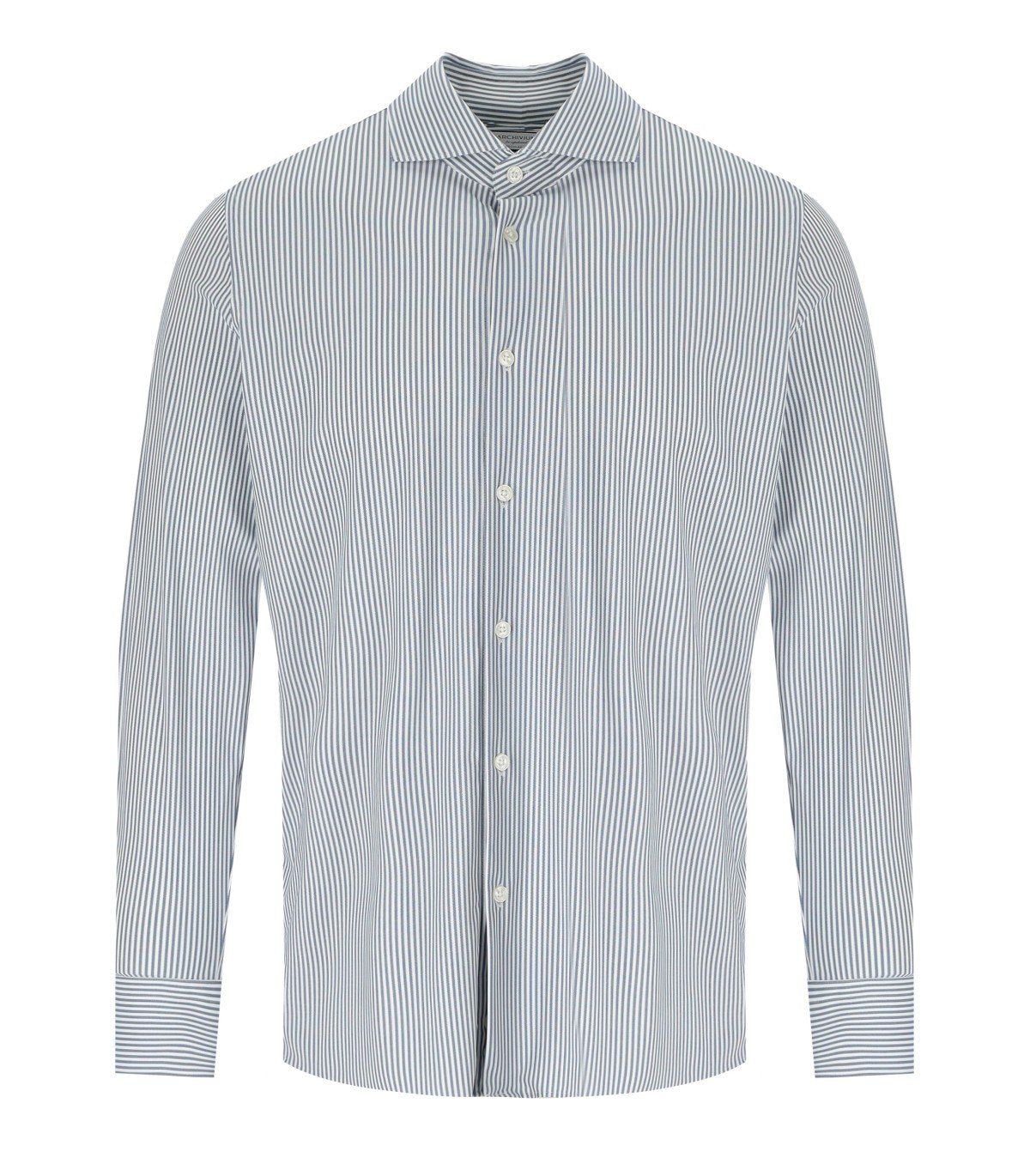 CAMICIA EFFETTO OXFORD BIANCA E BLU ARCHIVIUM