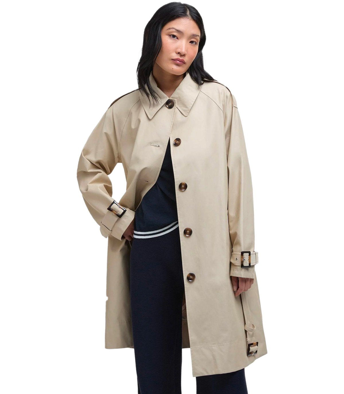 BARBOUR MAIA LIGHT SAND TRENCHCOAT