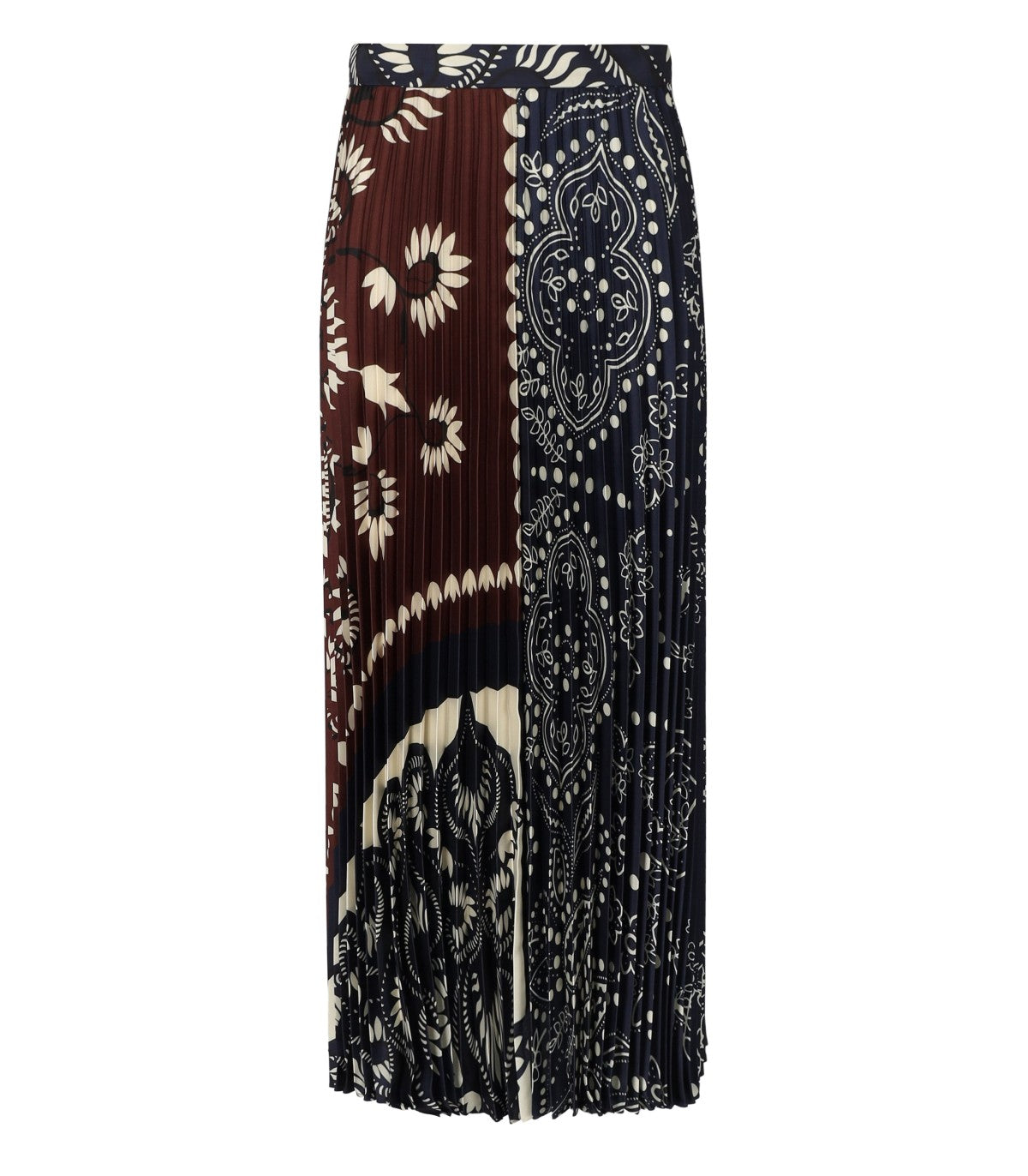 MAX MARA WEEKEND MILORD BLUE AND BROWN MIDI SKIRT