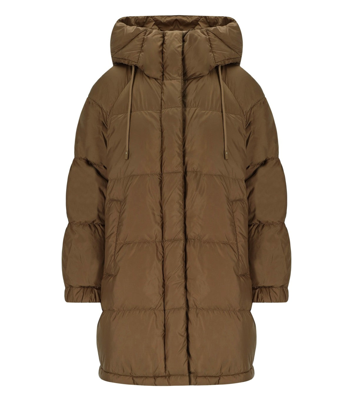 MAX MARA WEEKEND ANFORA BROWN HOODED DOWN JACKET