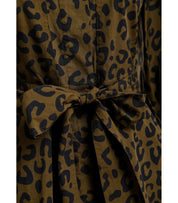 ESSENTIEL ANTWERP SCHWARZ KAKI ANIMAL-PRINT KETO KLEID
