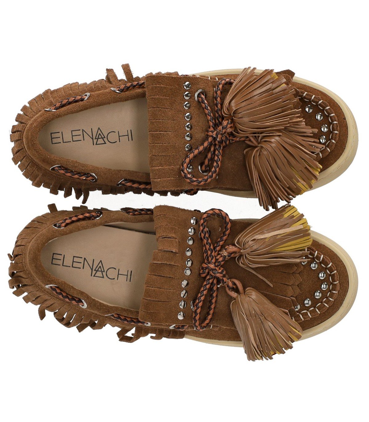 ELENA IACHI BROWN LOAFER WITH TASSELS