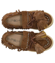 ELENA IACHI BROWN LOAFER WITH TASSELS