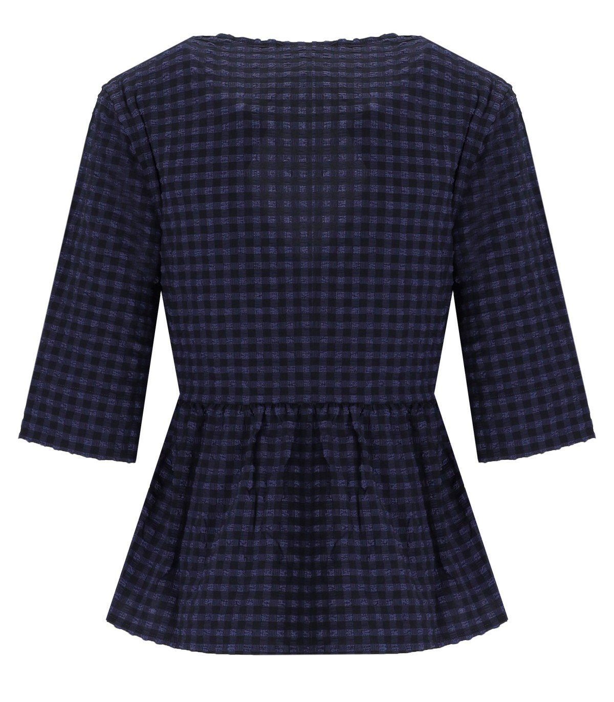 GANNI BLUE PEPLUM BLOUSE