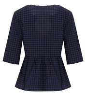 GANNI BLUE PEPLUM BLOUSE