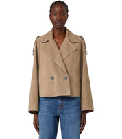 MAX MARA WEEKEND MAGA BEIGE CROPPED TRENCHCOAT