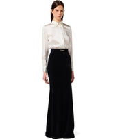 ELISABETTA FRANCHI RED CARPET IVORY AND BLACK DRESS