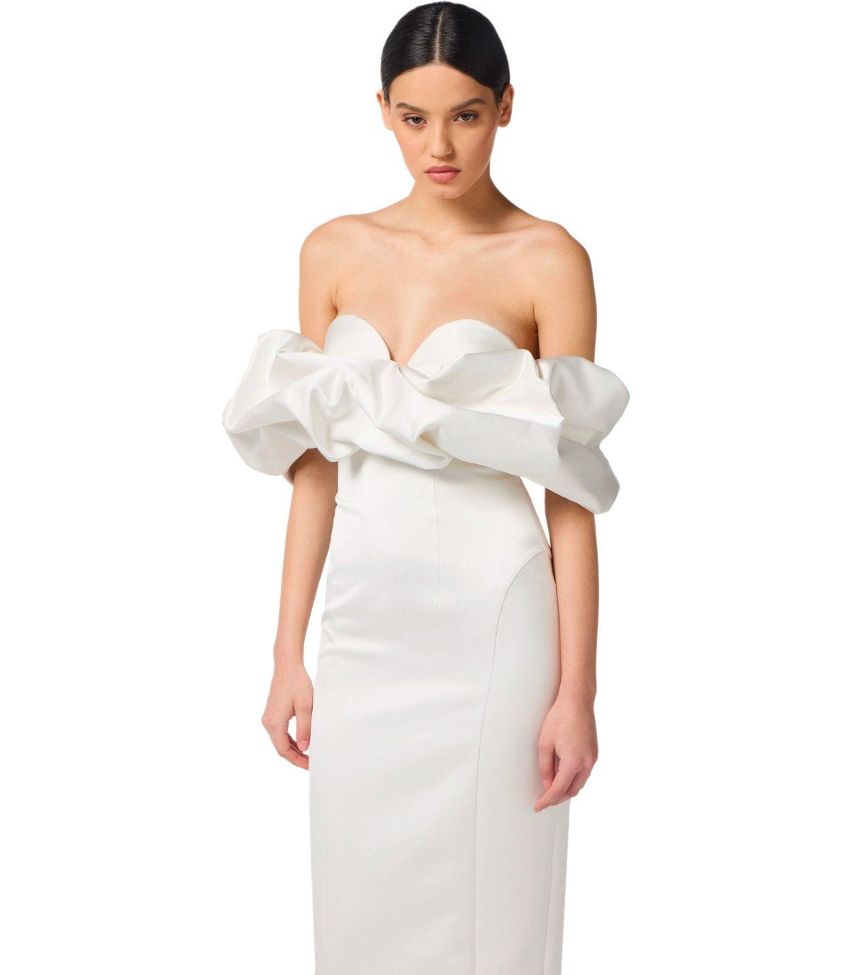 ELISABETTA FRANCHI IVORY SHEATH DRESS