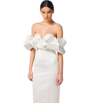 ELISABETTA FRANCHI IVORY SHEATH DRESS