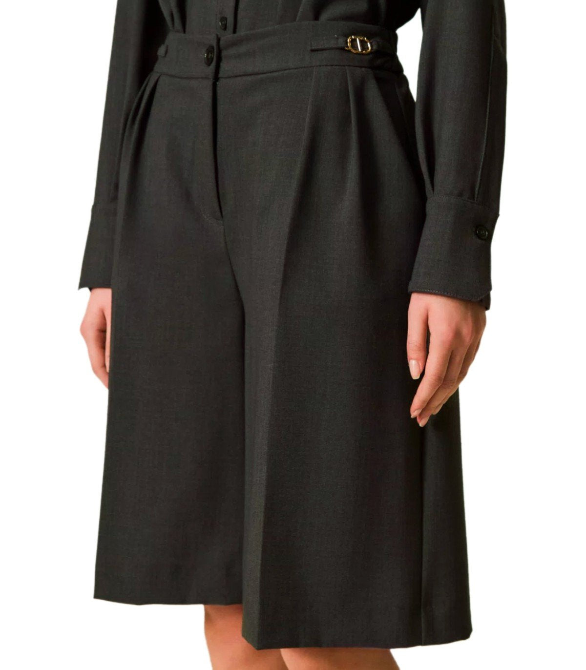 TWINSET ANTHRACITE GREY BERMUDA SHORTS