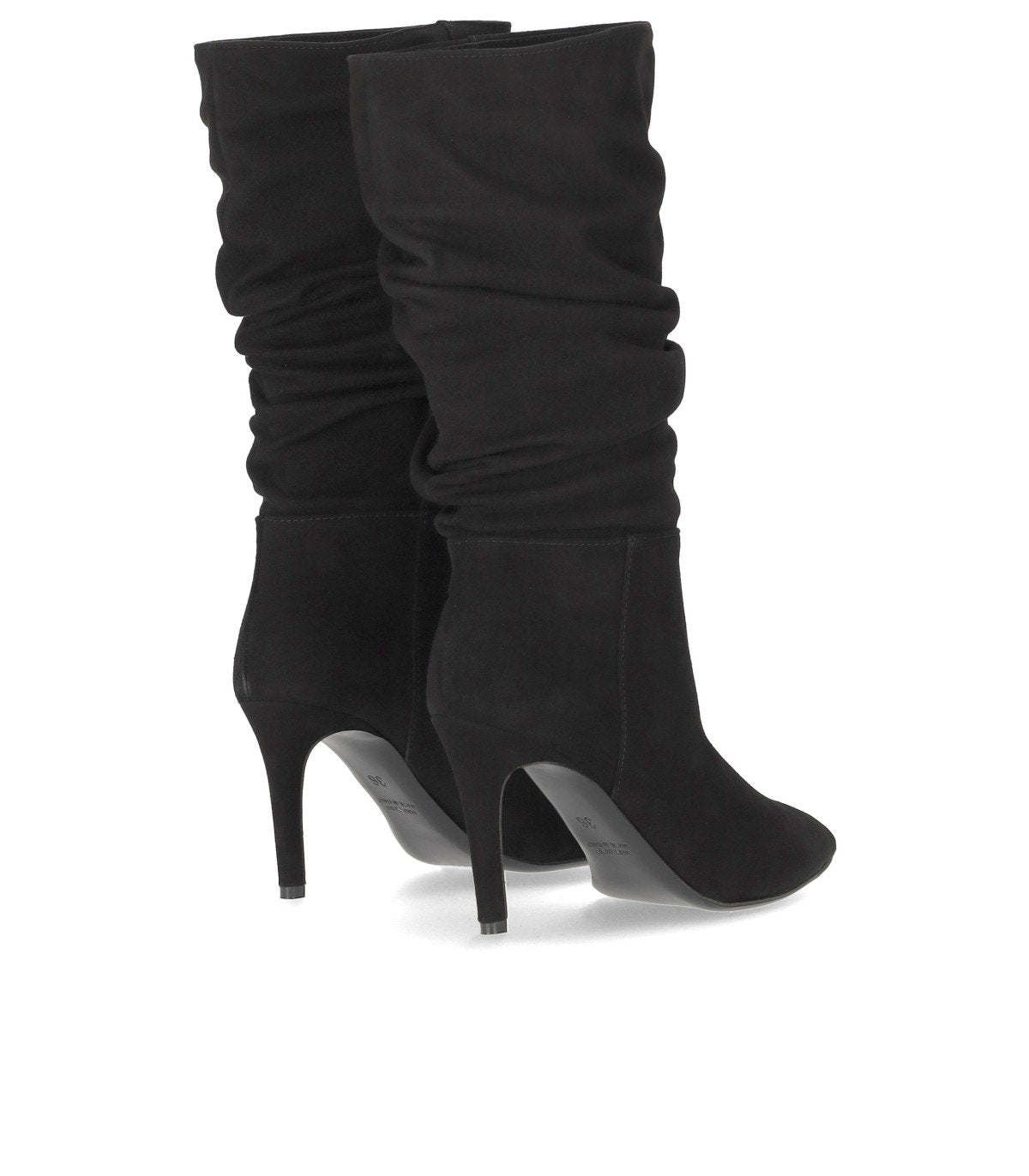 VIA ROMA 15 BLACK SUEDE HEELED ANKLE BOOT