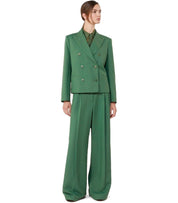 MAX MARA WEEKEND NEMBI GREEN DOUBLE-BREASTED BLAZER