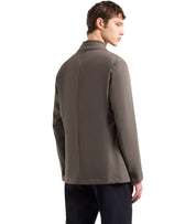 EMPORIO ARMANI TRAVEL ESSENTIAL BROWN SINGLE-BREASTED JACKET
