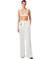ELISABETTA FRANCHI IVORY PANTS WITH CHARMS