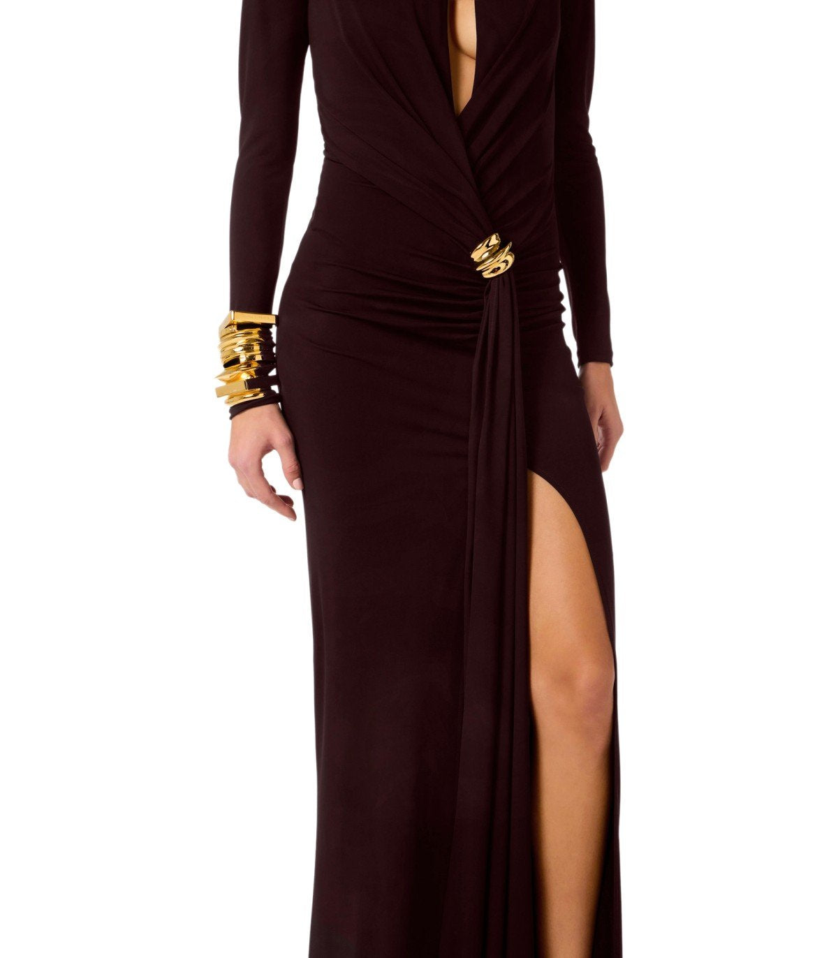Elisabetta franchi ワンピース ELISABETTA FRANCHI RED CARPET DARK CHOCOLATE DRESS – FerrarisBoutique