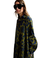 ESSENTIEL ANTWERP JEA GREEN AND BLUE SHIRT DRESS