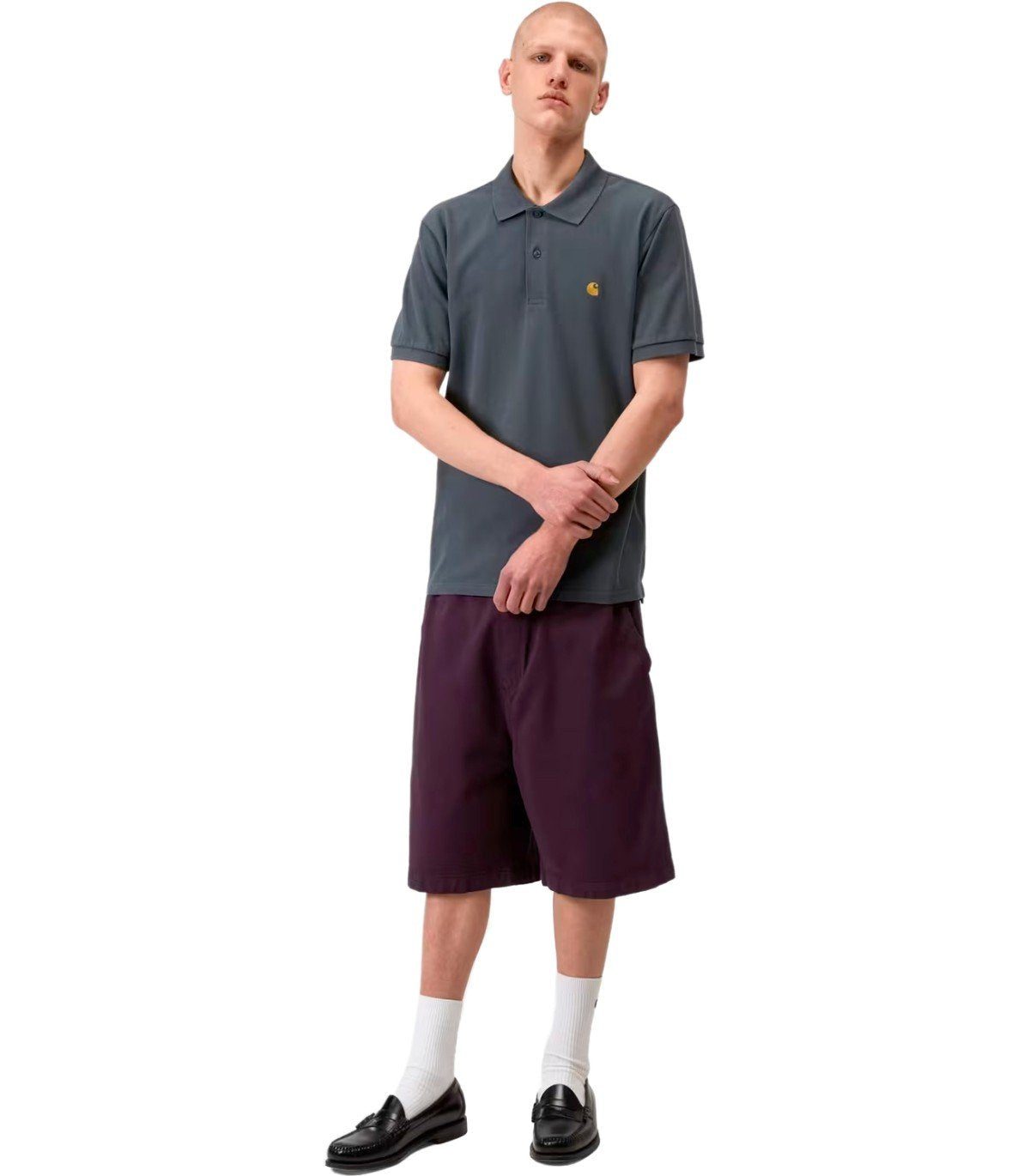 CARHARTT WIP S/S CHASE COZY BLUE POLO SHIRT