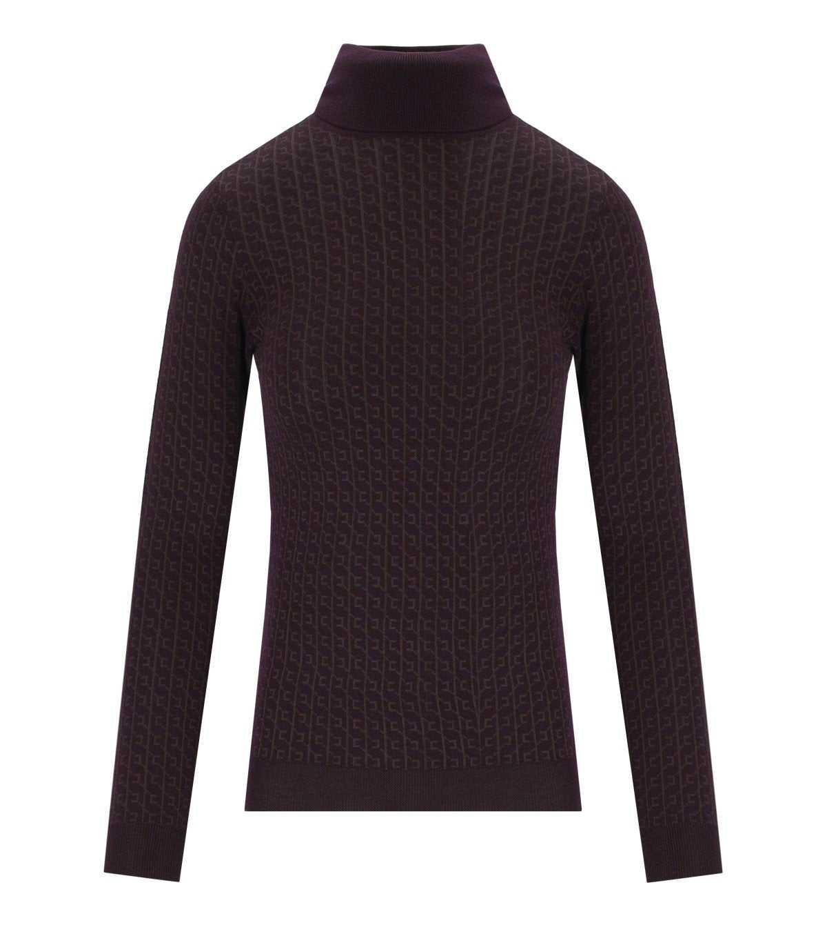 ELISABETTA FRANCHI MERLOT TURTLENECK SWEATER