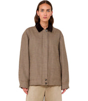 MAX MARA WEEKEND HOUNDSTOOTH FESTA BROWN JACKET