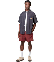 SHORTS DE BAIN CHASE ROUGE BRIQUE CARHARTT WIP